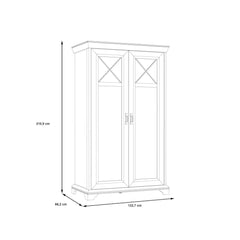 Kashmir Hinged Door Wardrobe 123cm in White, image 5