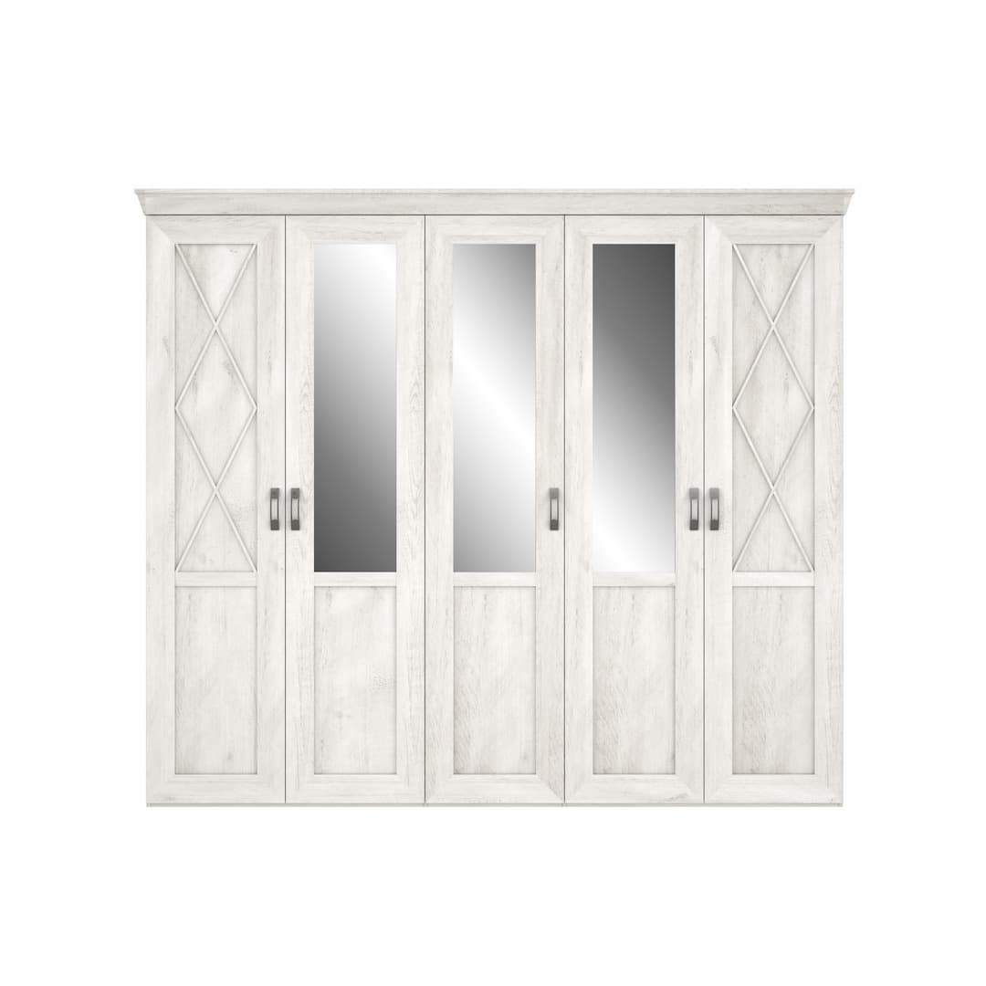 Kashmir Hinged Door Wardrobe 255cm in White, image 4