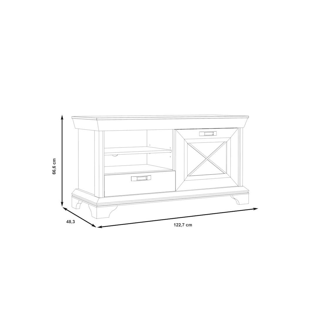 Kashmir TV Cabinet 123cm in White, image 6