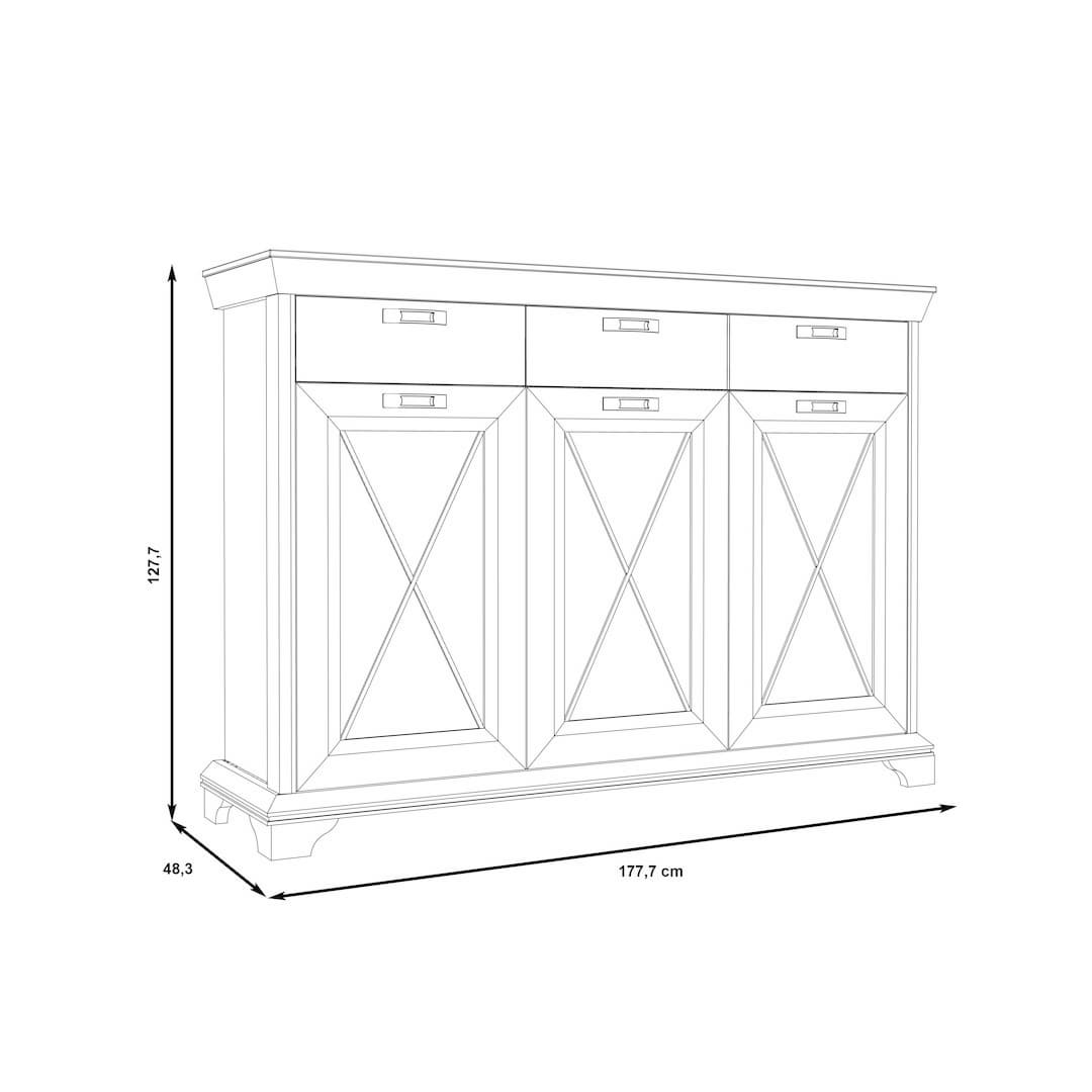 Kashmir Display Cabinet 178cm in White, image 6