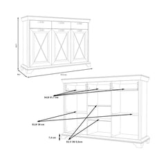 Kashmir Display Cabinet 178cm in White, image 7