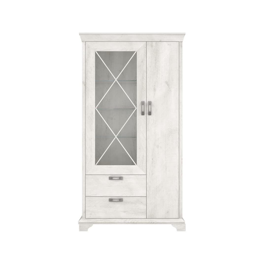 Kashmir Tall Display Cabinet 113cm in White, image 4