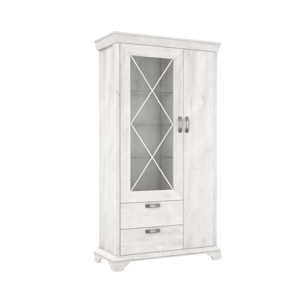 Kashmir Tall Display Cabinet 113cm in White, image 2