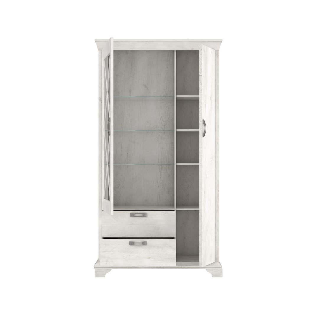 Kashmir Tall Display Cabinet 113cm in White, image 5