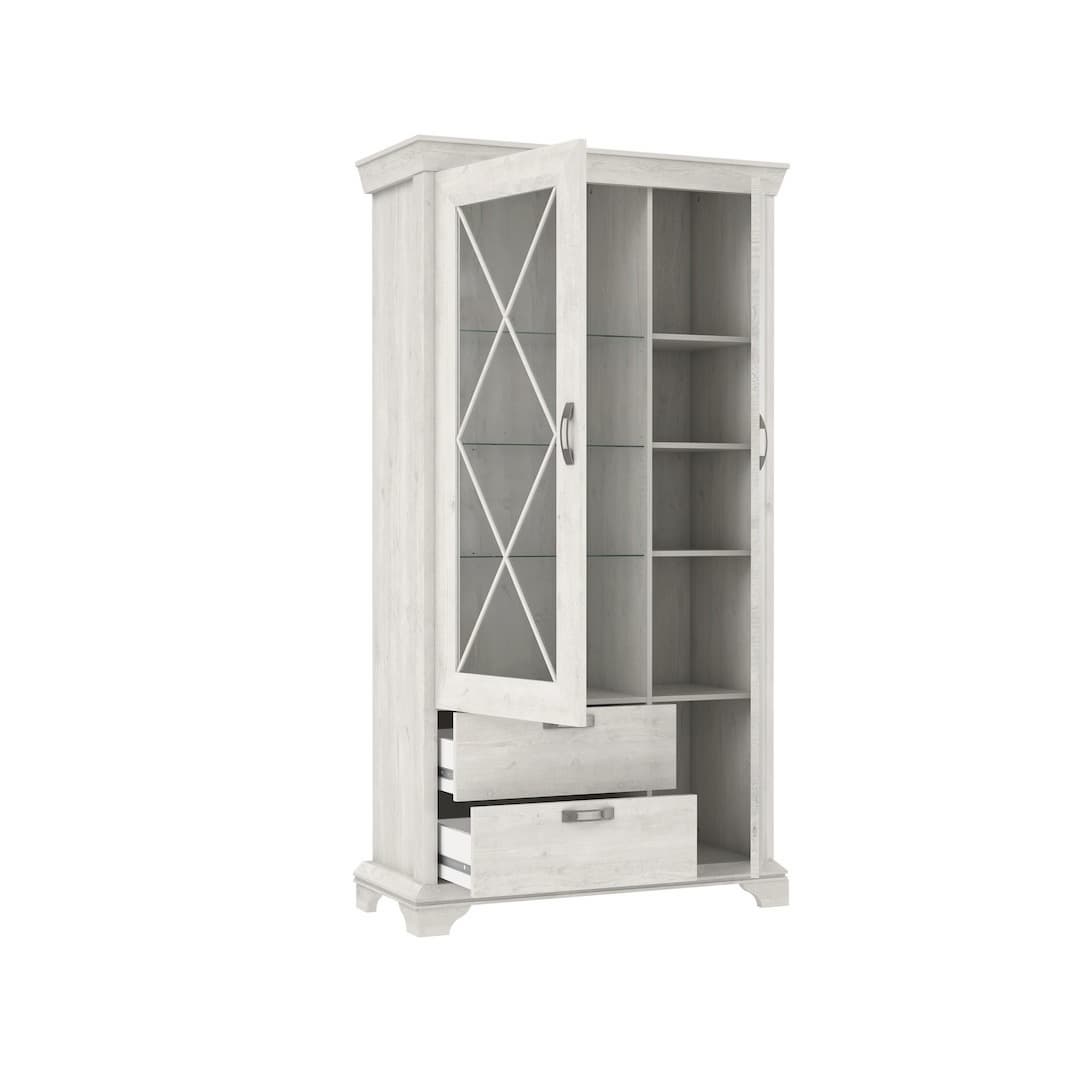 Kashmir Tall Display Cabinet 113cm in White, image 3