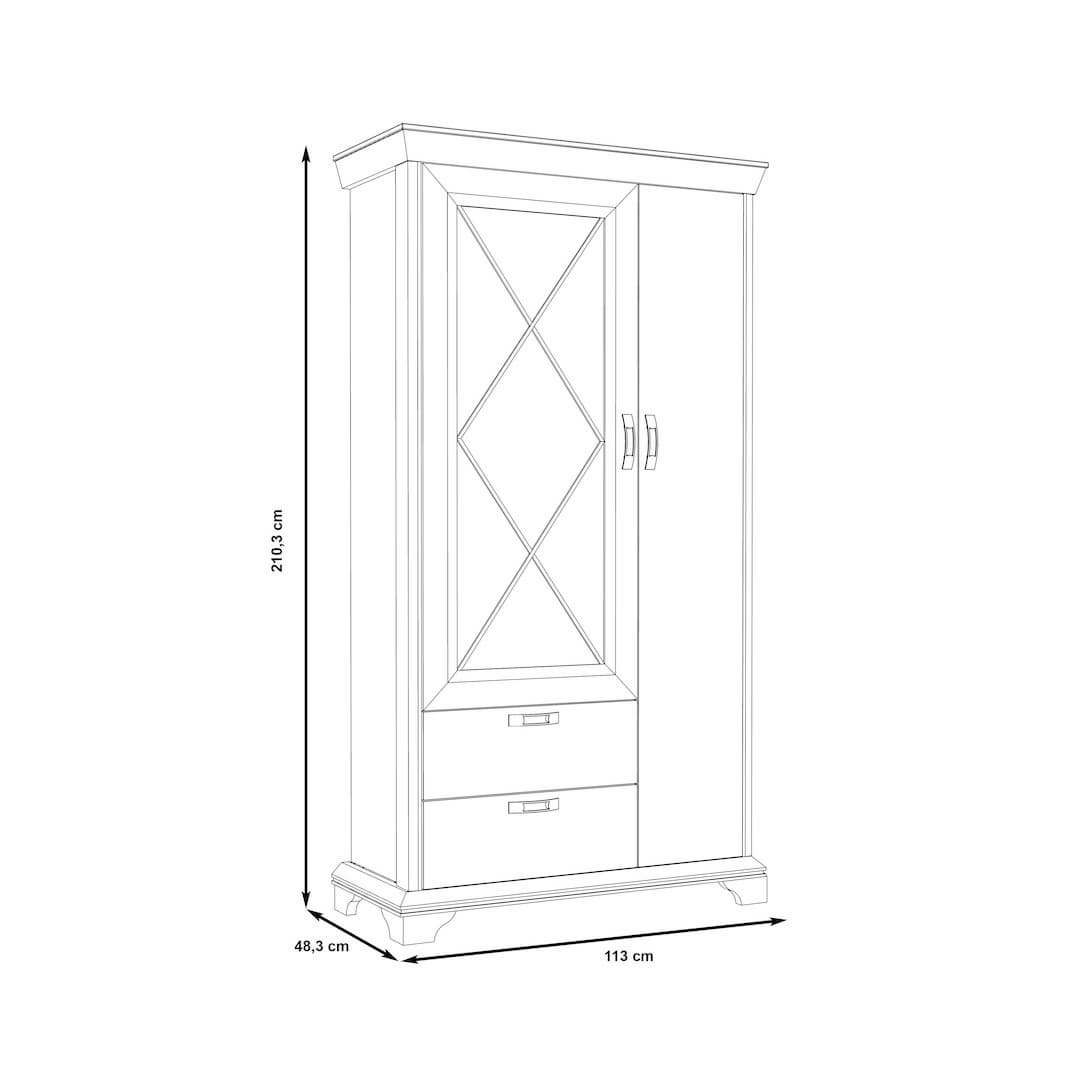 Kashmir Tall Display Cabinet 113cm in White, image 6