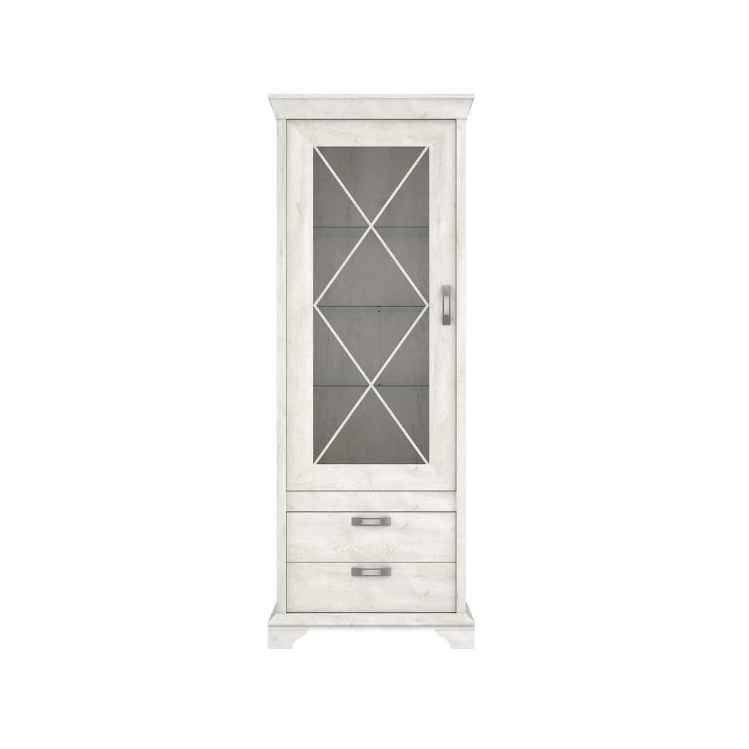 Kashmir Tall Display Cabinet 78cm in White, image 3