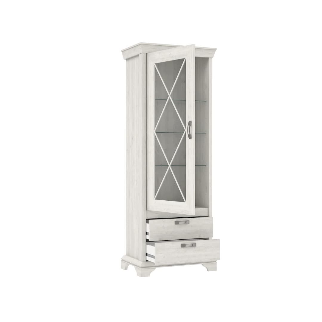 Kashmir Tall Display Cabinet 78cm in White, image 2