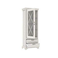 Kashmir Tall Display Cabinet 78cm in White, image 2
