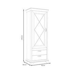 Kashmir Tall Display Cabinet 78cm in White, image 5