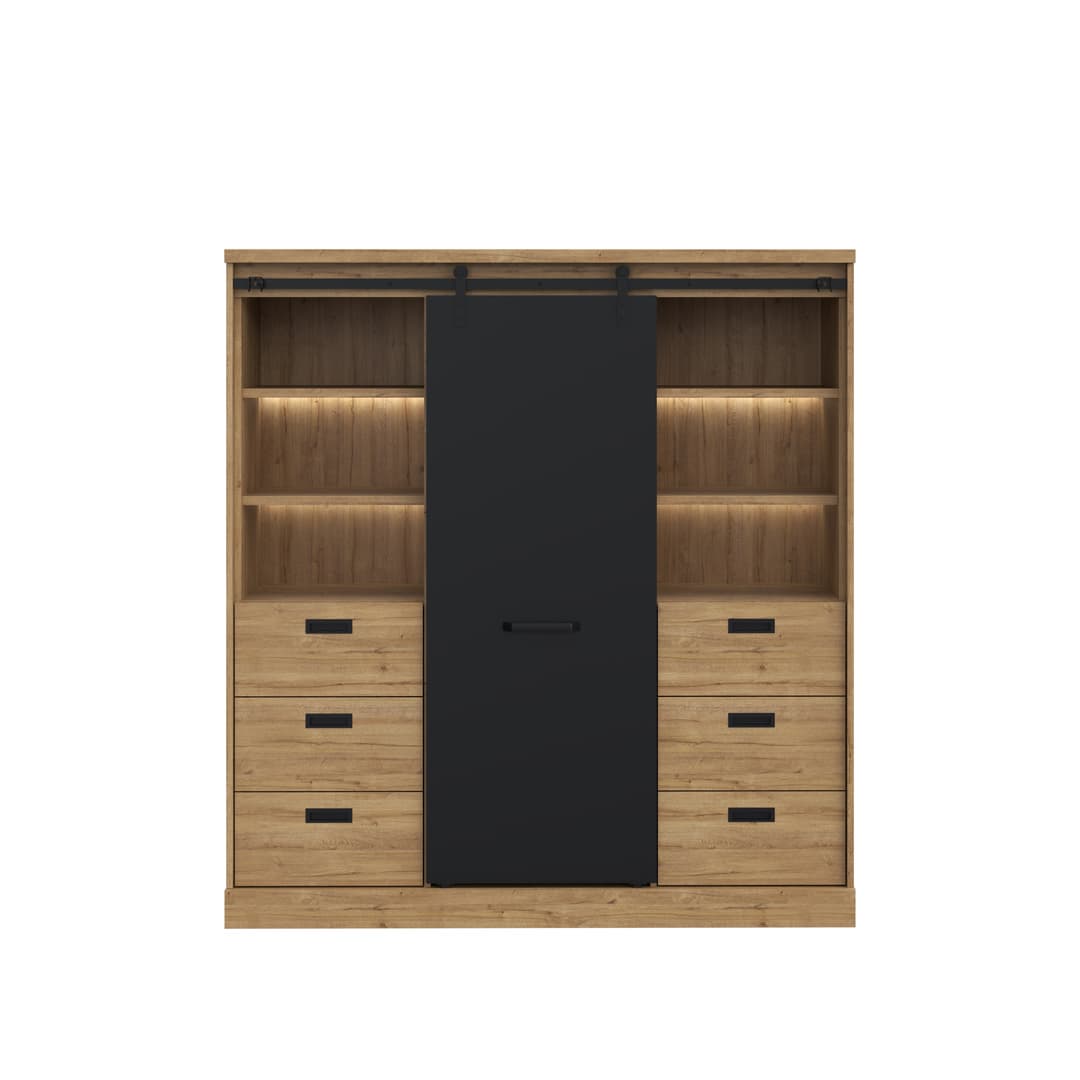 Kaszimiro Highboard Cabinet 149cm in Oak Waterford, image 4