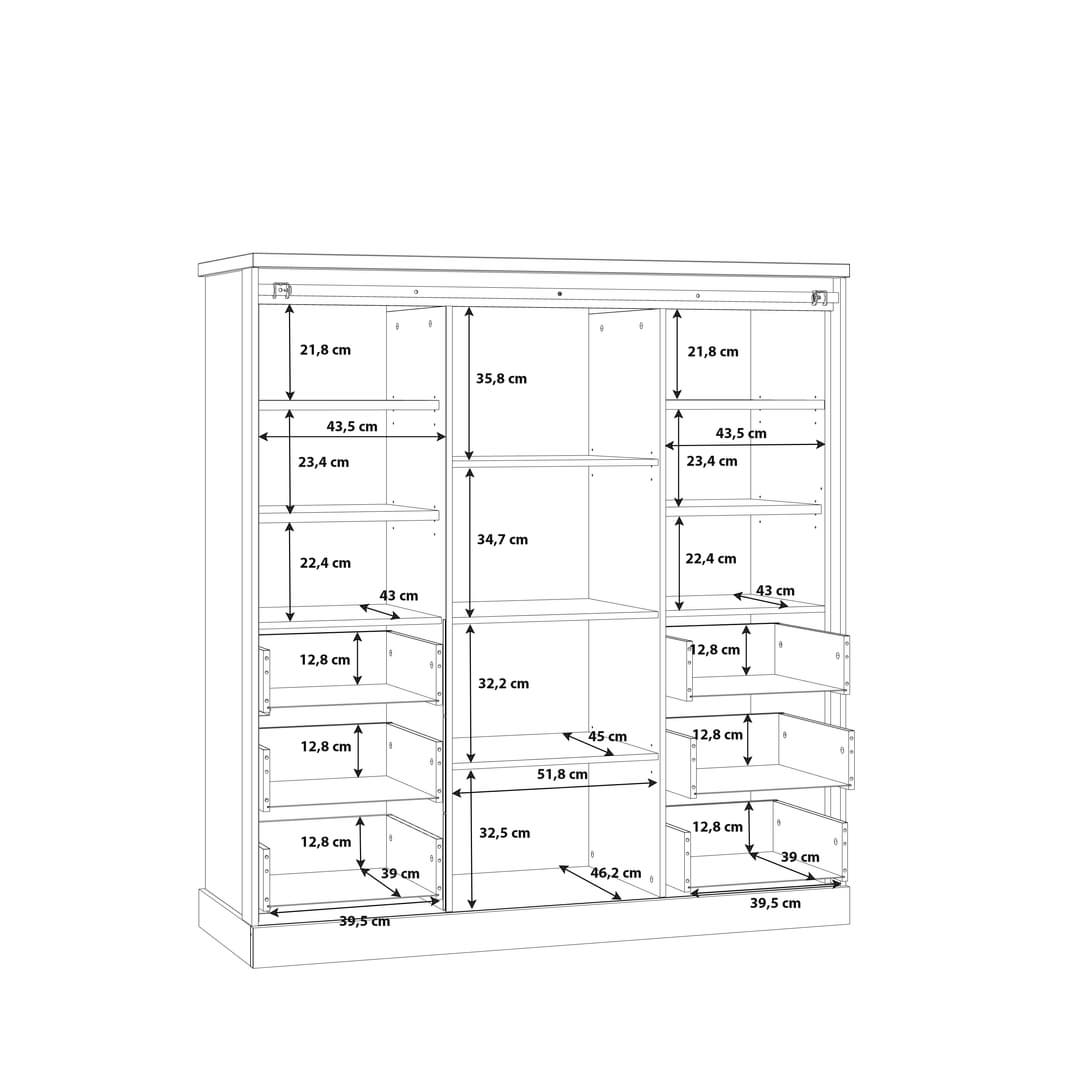 Kaszimiro Highboard Cabinet 149cm in Oak Waterford, image 9
