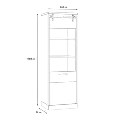 Kaszimiro Tall Display Cabinet 63cm in Oak Waterford, image 8