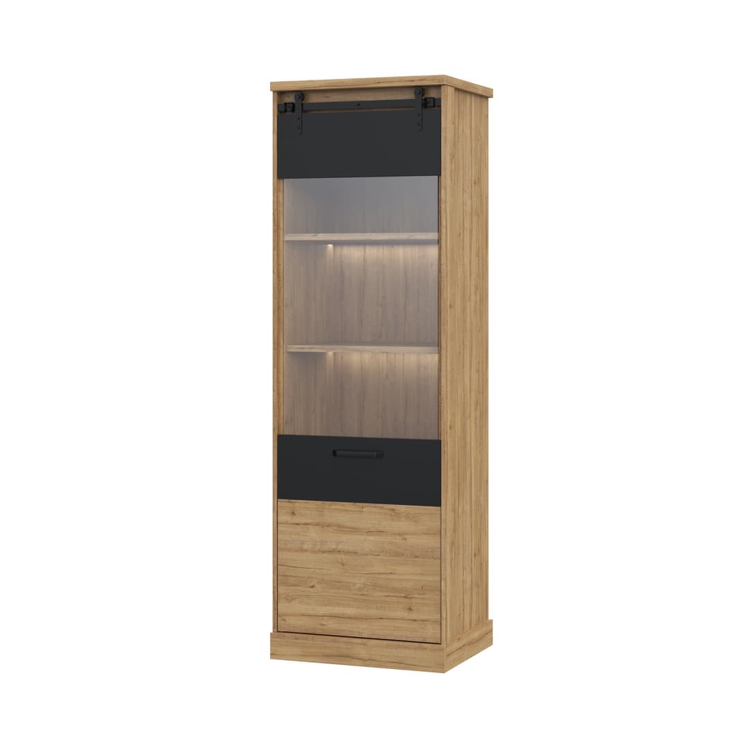 Kaszimiro Tall Display Cabinet 63cm in Oak Waterford, image 6