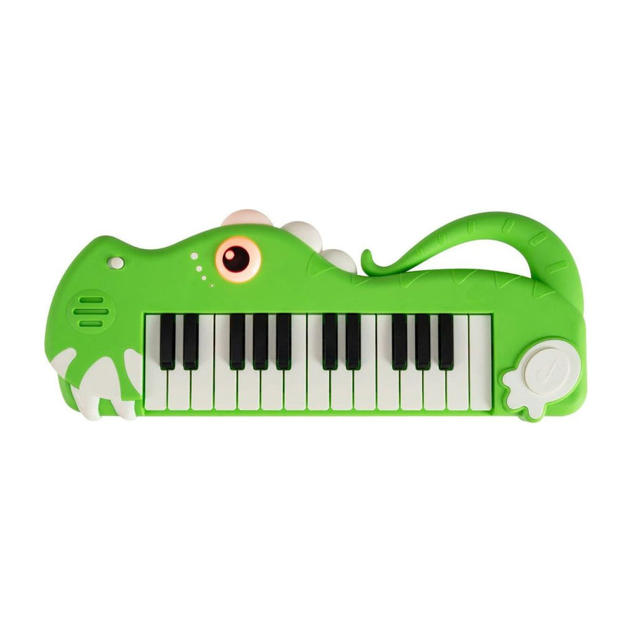 25-Key Kids Piano Keyboard Dinosaur Shape Toy Digital Piano with Built-in Music-Green
