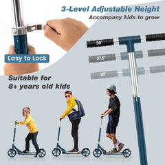 Kick Scooter with adjustable heights for Teens and Adults -Blue