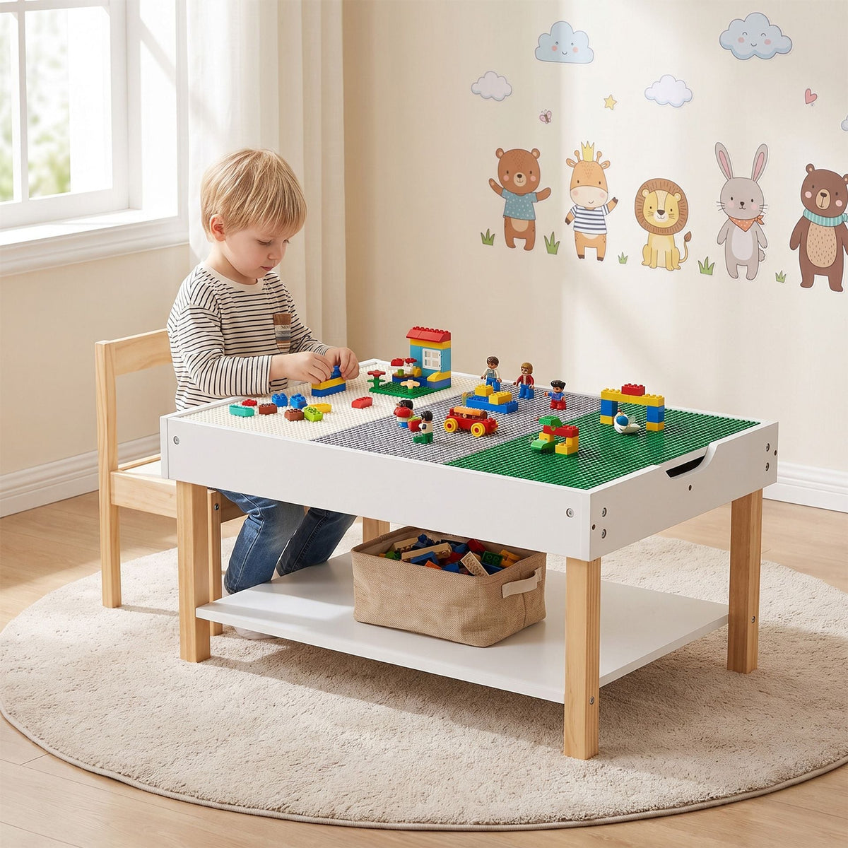 Kids Activity Table with Reversible Double-Sided Top in White, image 3