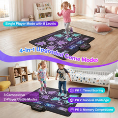 Kids Dance Mat Electronic Playmat with 4 Modes and 3 LED Speeds