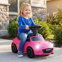 Kids Ride On Sliding Toy Mazda Licensed with Under-Seat Storage for Toddlers-Pink