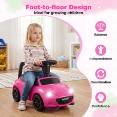 Kids Ride On Sliding Toy Mazda Licensed with Under-Seat Storage for Toddlers-Pink