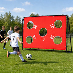 Kids Soccer Goal with Removable Target Cloth Soccer Training Equipment with Metal Frame