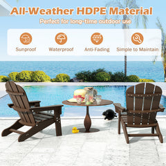 Kids Adirondack Chair All-Weather HDPE Toddler Lawn Chair-Brown