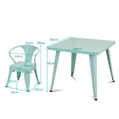 Kids Metal SquareTable With Round Corner-Blue