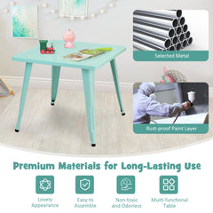 Kids Metal SquareTable With Round Corner-Blue