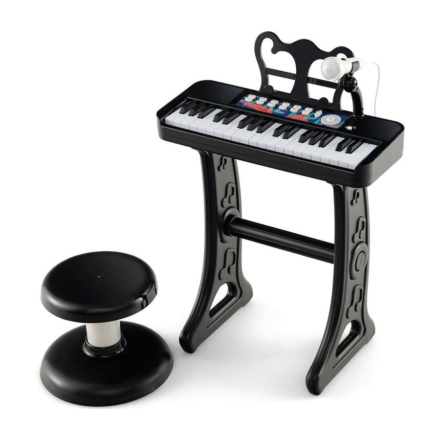 37-Key Kids Piano Keyboard Electronic Instrument with Microphone-Black