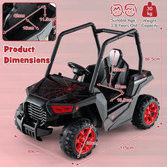 24V Kids Ride-on Car with 3 Adjustable Speeds-Black