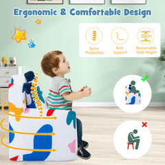 Kids Sofa Chair Foam Filled Armchair with Extra Padded Pillow-White