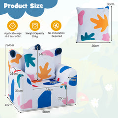 Kids Sofa Chair Foam Filled Armchair with Extra Padded Pillow-White