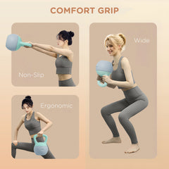SPORTNOW 4KG Soft Kettlebell, Kettlebell with Non-Slip Handle for Home Gym, Weight Lifting, Strength Training, Green/Grey