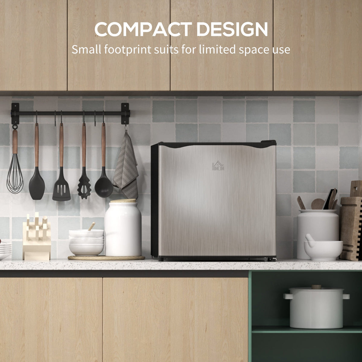 HOMCOM 35L Mini Freezer, -24℃ to -14℃ Temperature - Silver Tone