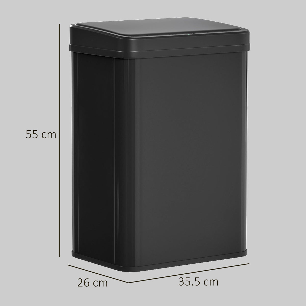HOMCOM 40L Sensor Bin with Soft-Close Lid, Stainless Steel Automatic Touchless Motion Sensor Kitchen Bin, Black