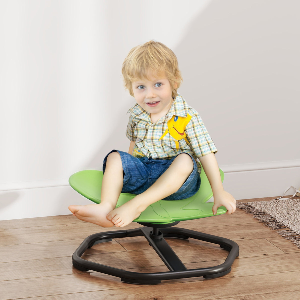 AIYAPLAY Butterfly-Shaped Kids Swivel Chair, Sensory Spinning Chair for Balance and Coordination Training, Green - product