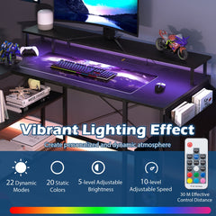 L-Shaped Gaming Desk in Black