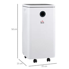HOMCOM 10L/Day Dehumidifier with 2.5L Water Tank, Digital Display, Intelligent & Sleep Mode, 24H Timer, Laundry Clothes Drying, for Home and Large Room Basement