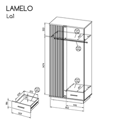 Lamelo LA1 Hinged Wardrobe 90cm