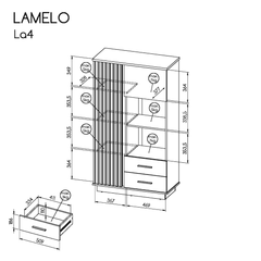 Lamelo LA4 Display Cabinet 90cm