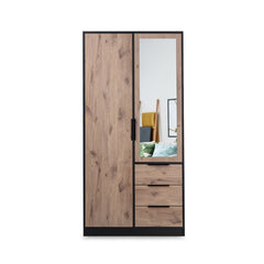 Lati Hinged Door Wardrobe 100cm in Oak Viking, image 4