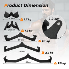 LAT Pulldown Attachment Set T-bar V-bar Pulley Cable Attachments
