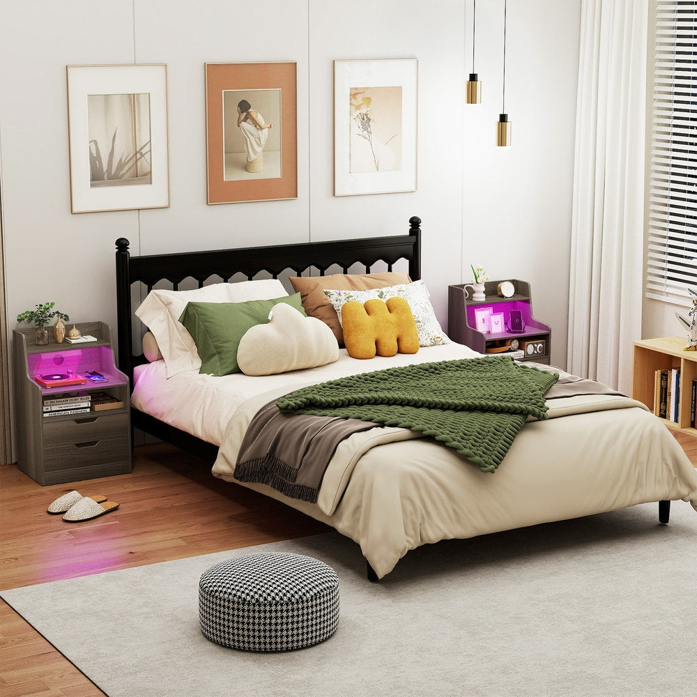 LED Nightstand in Grey