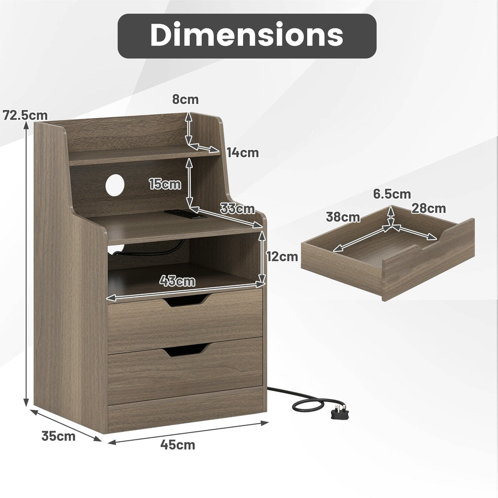 LED Nightstand in Grey