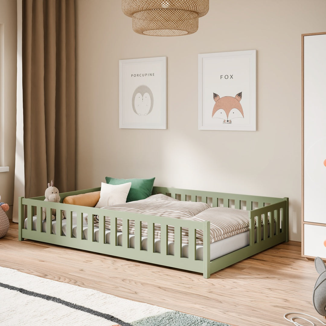Wooden Single Bed Levi in Olive, image 6