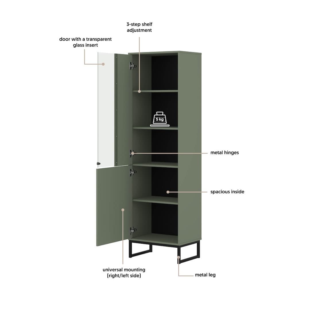Loft Tall Display Cabinet 53cm, image 35