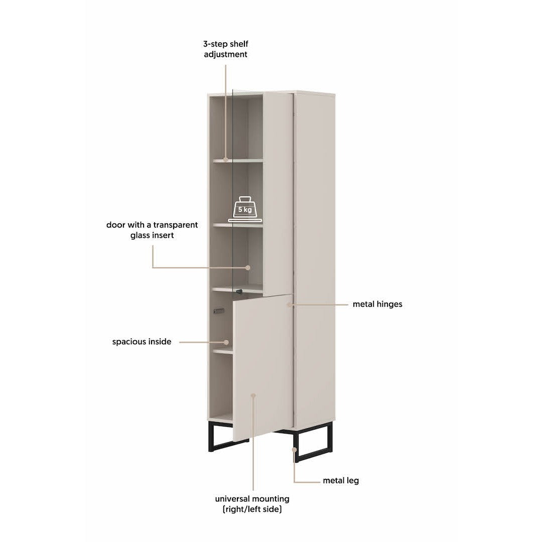 Loft Tall Display Cabinet 53cm, image 10