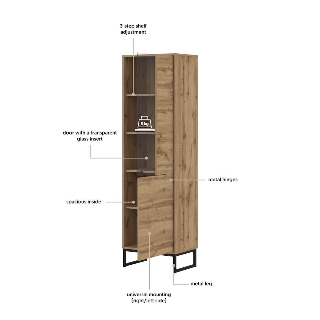 Loft Tall Display Cabinet 53cm, image 26