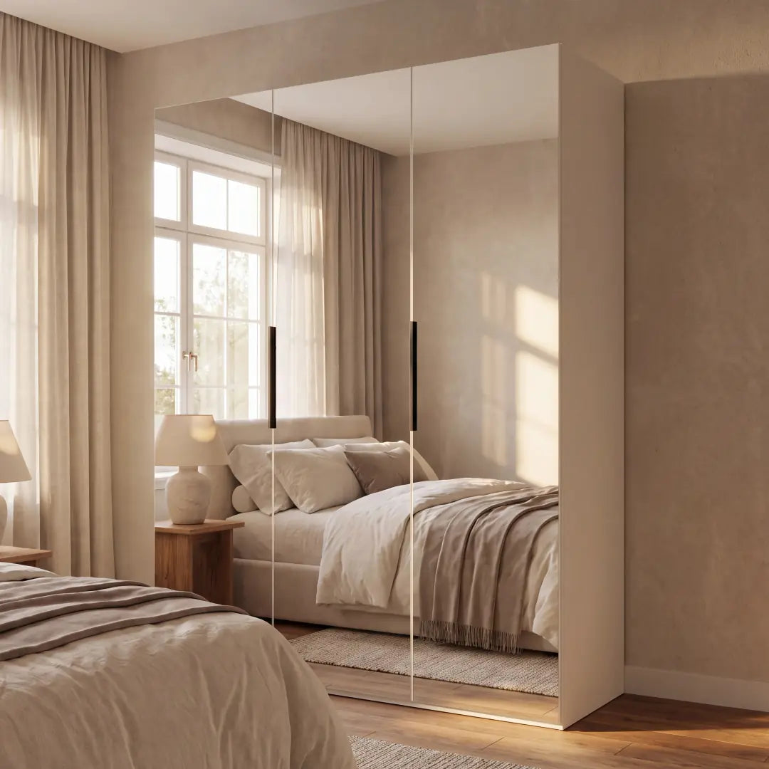 Lumo Hinged Door Wardrobe 150cm in Cashmere, image 24