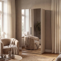 Lumo Hinged Door Wardrobe 100cm in Cashmere, image 15